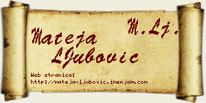 Mateja LJubović vizit kartica
